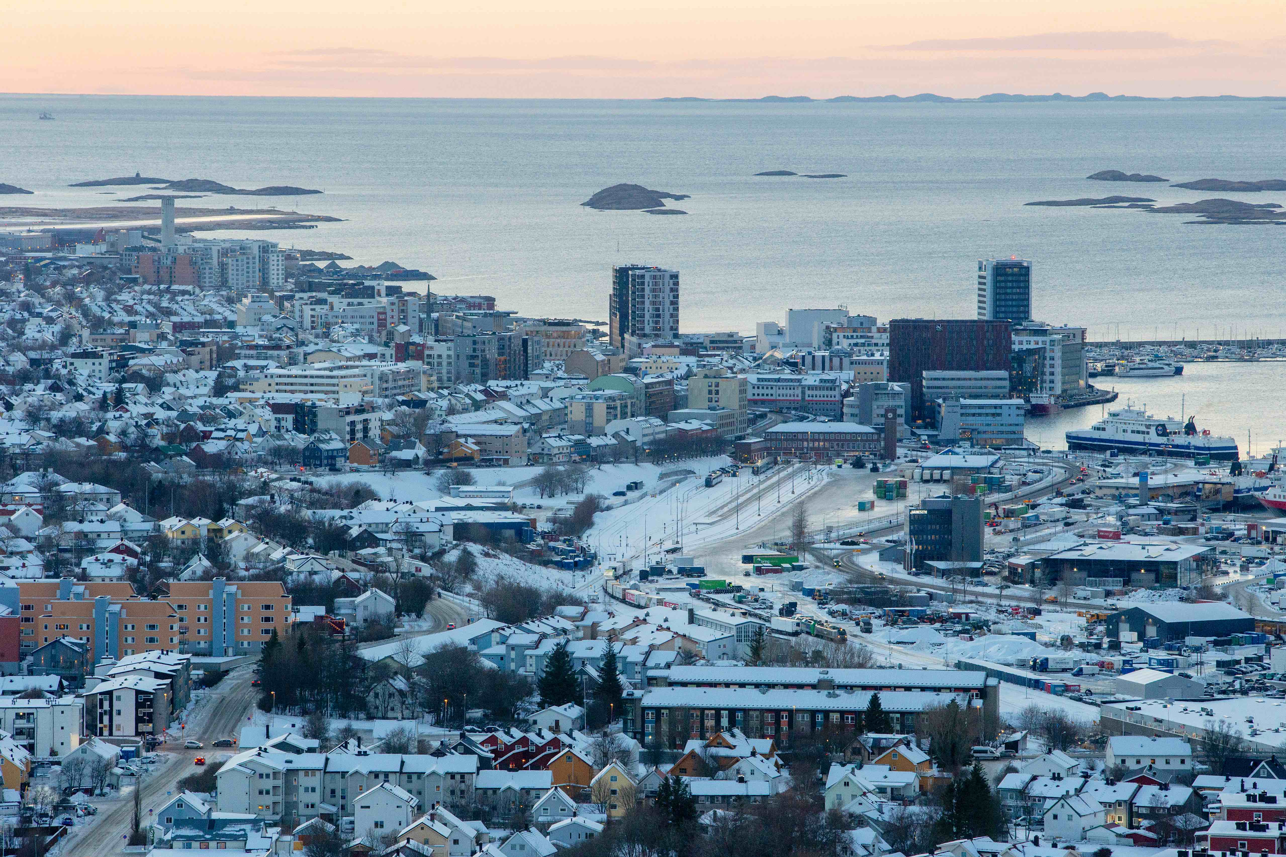 A view of Bodø, Norway from above.