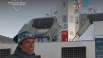Alain in front of PEA - teaser for Cryosphere Pavillion at UNOC3